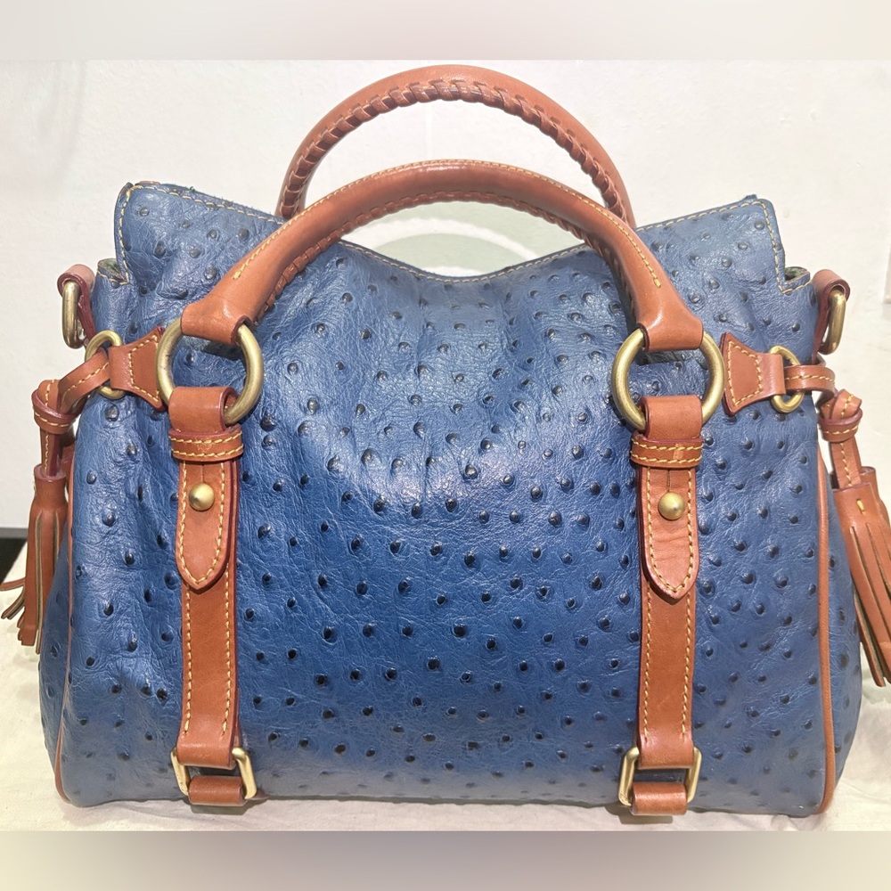 Dooney & Bourke Florentine Satchel Ostrich Collection blue - Picture 4 of 6